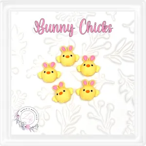 ⋅ BUNNY CHICKS ⋅ Flatback Resin Embellishments ⋅ 5 Pieces