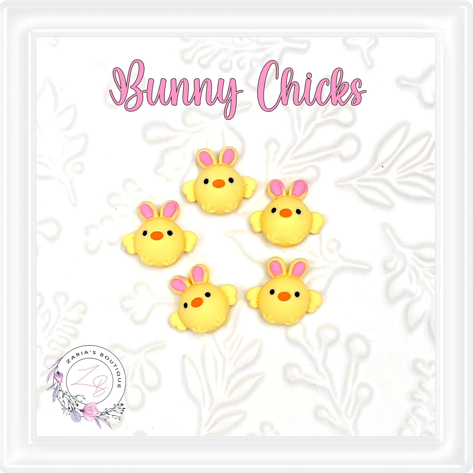 ⋅ BUNNY CHICKS ⋅ Flatback Resin Embellishments ⋅ 5 Pieces