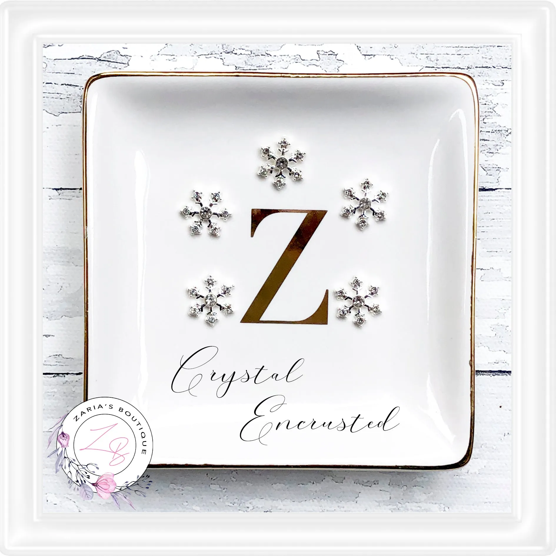 ⋅ Crystal Snowflake Embellishments ⋅ High Quality Silver Metal ⋅ Flatback ⋅ Set of 5