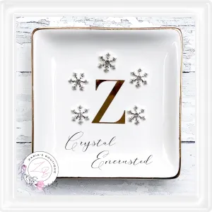 ⋅ Crystal Snowflake Embellishments ⋅ High Quality Silver Metal ⋅ Flatback ⋅ Set of 5