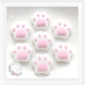 ⋅ FUR BABY PAWS ⋅ Flatback Resin Cabochon Embellishments ⋅ 2 Pcs ⋅