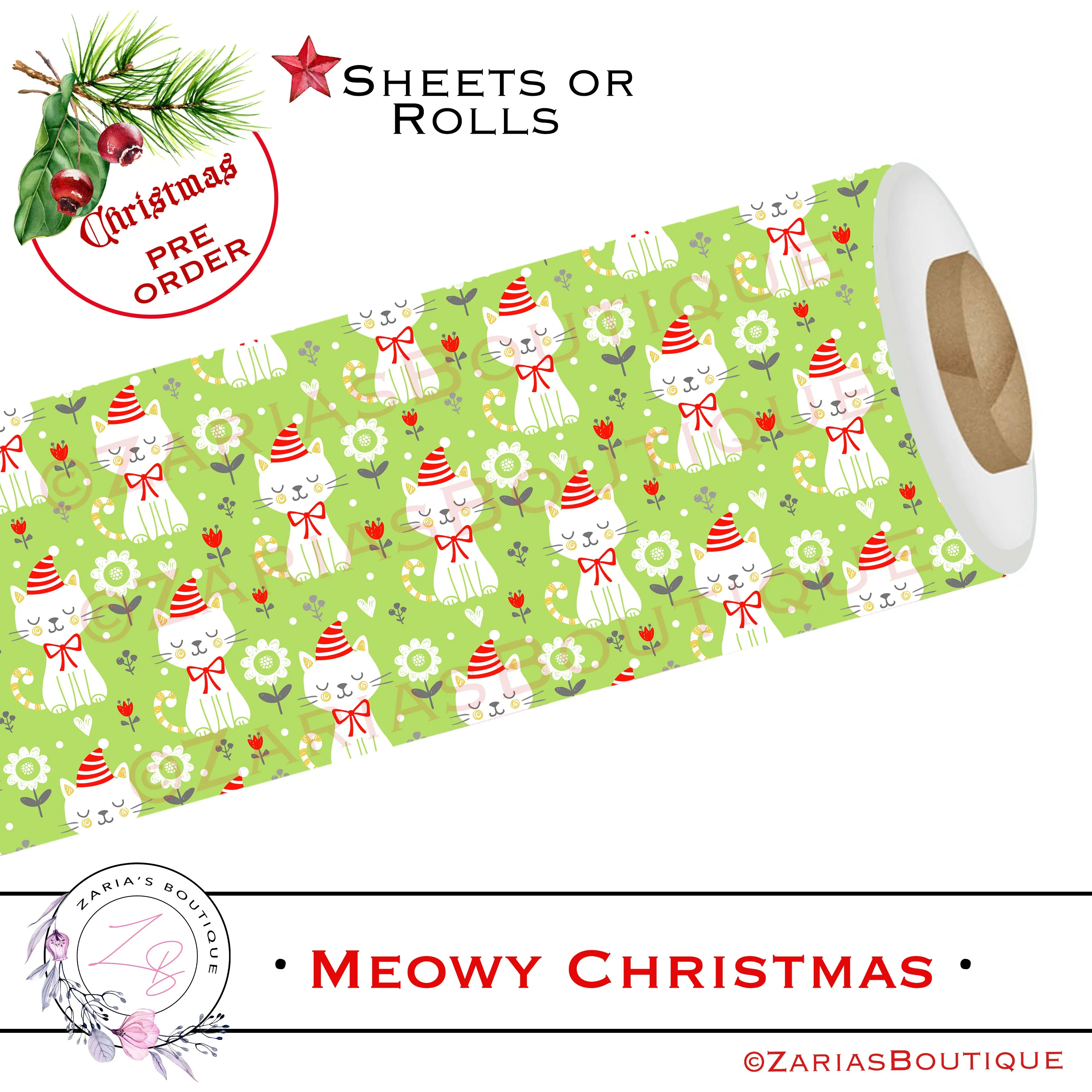 ⋅ Santa Paws ⋅ Cat Charm Pendant Bow Embellishment ⋅ 2 pieces