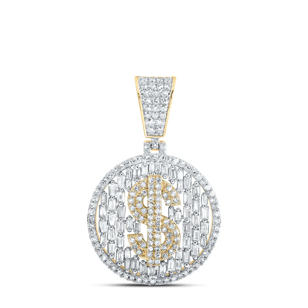 1 1/2CTW-DIA NK DOLLAR SIGN MENS CHARM