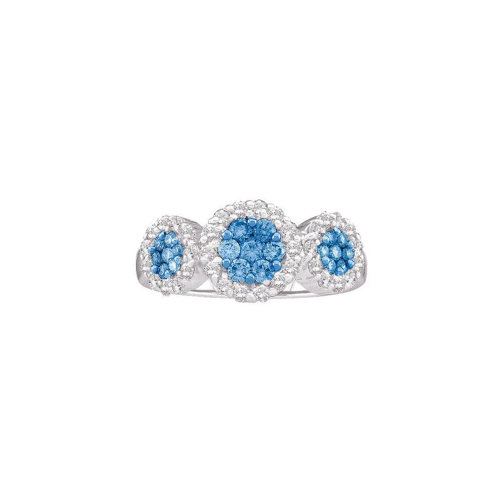 1 CTW-DIA BLUE FLOWER RING