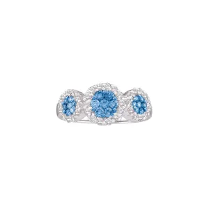 1 CTW-DIA BLUE FLOWER RING