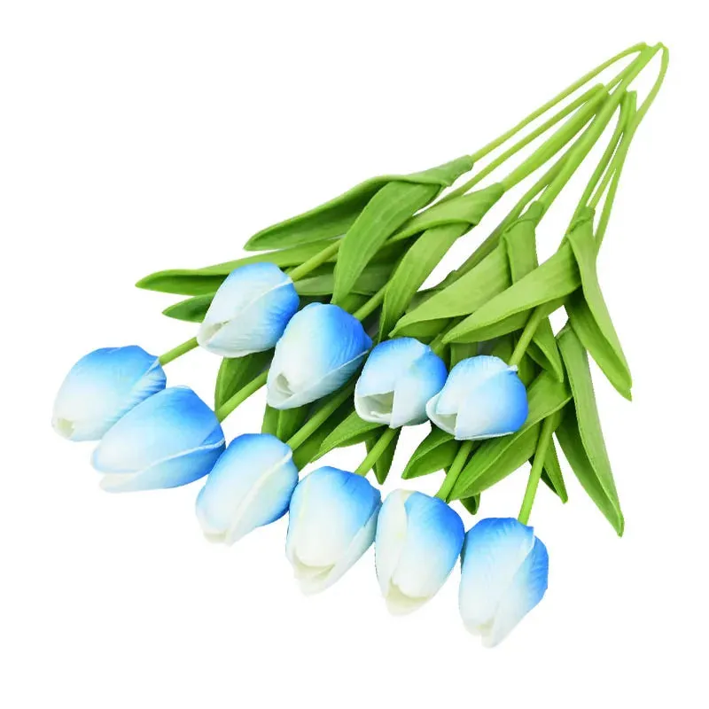 10-Pack Artificial Tulip Flowers Look Real Touch Artificial Bouquet Fake Flowers for Weddings, Decoration Home Garden Decor
