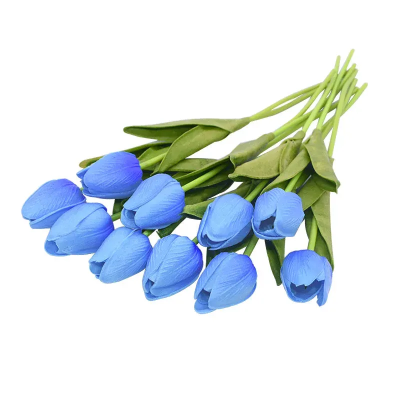 10-Pack Artificial Tulip Flowers Look Real Touch Artificial Bouquet Fake Flowers for Weddings, Decoration Home Garden Decor