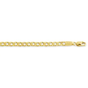 10K Yellow Gold (4.5mm) Hollow Cuban Bracelet 7.5"