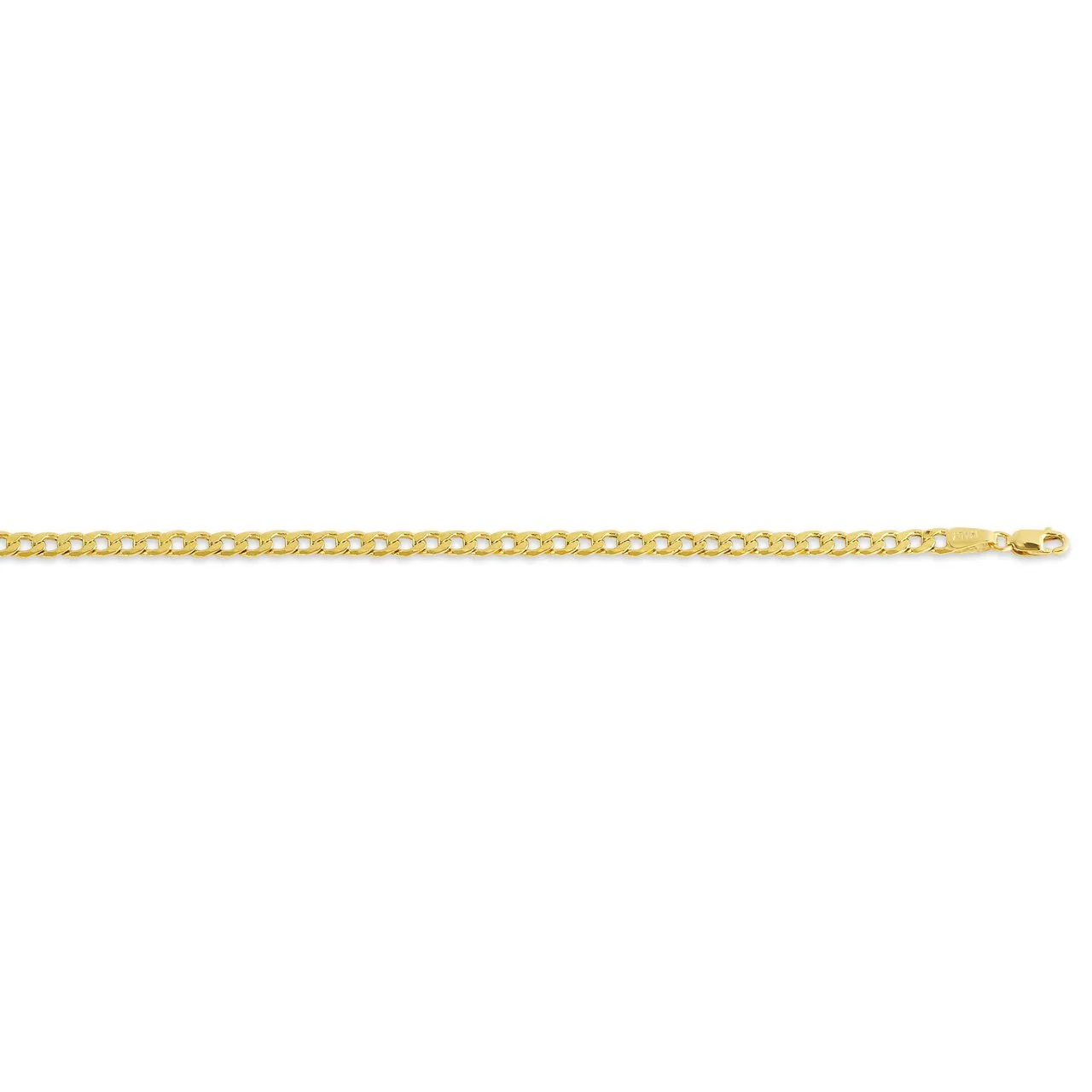 10K Yellow Gold (4.5mm) Hollow Cuban Bracelet 7.5"