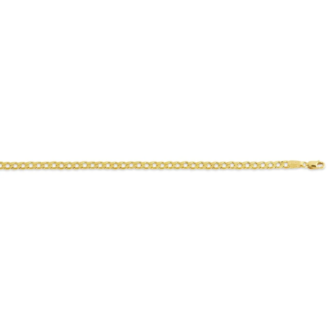10K Yellow Gold (4.5mm) Hollow Cuban Bracelet 7.5"