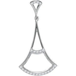 10kt White Gold Womens Round Diamond Fashion Pendant 1/12 Cttw