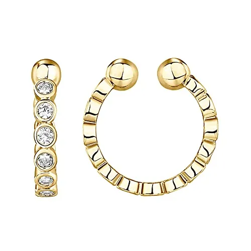 14K Gold Cubic Zirconia Cuff Earring