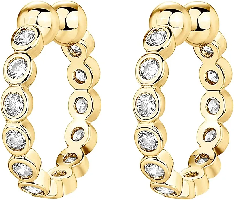 14K Gold Cubic Zirconia Cuff Earring