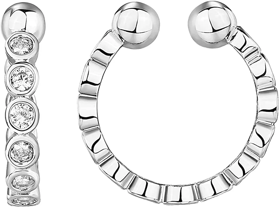 14K Gold Cubic Zirconia Cuff Earring