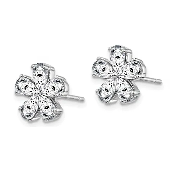 14K  Gold Flower  Moissanite Earrings
