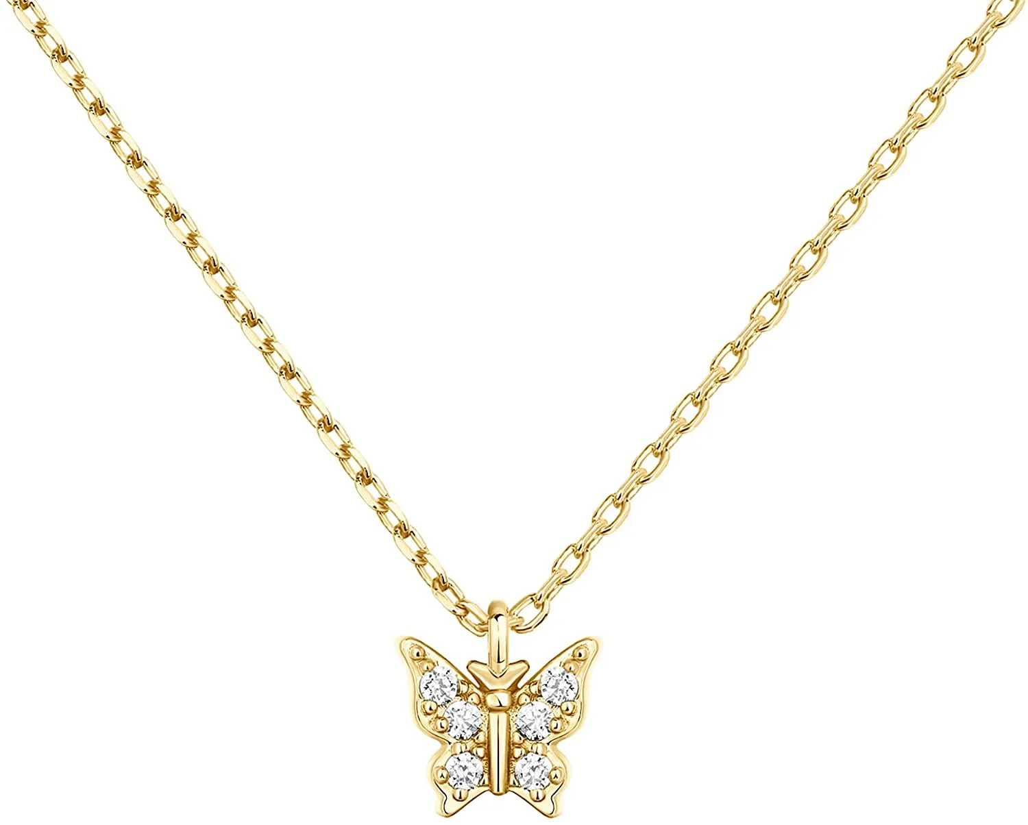 14K Gold Plated Dainty Pendant Necklace