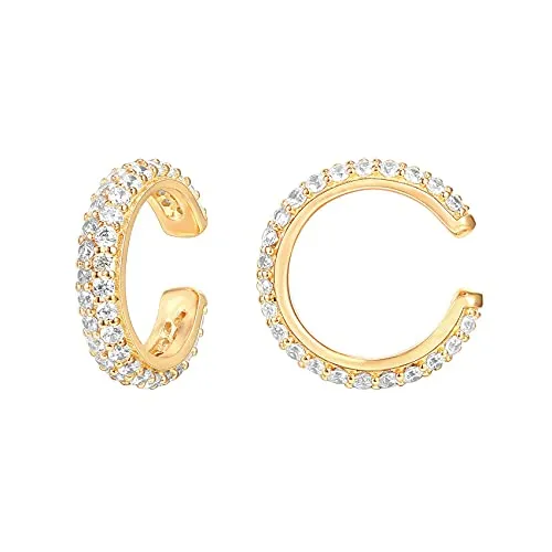 14k Yellow Gold Diamond Pave Earrings