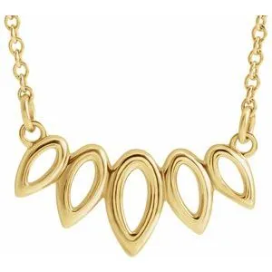 14K Yellow Leaf 16-18" Necklace