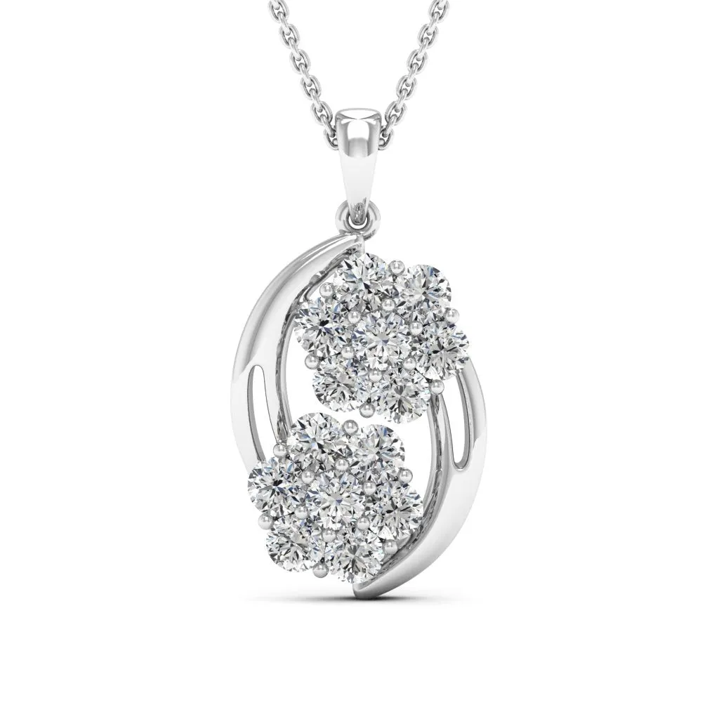 1.54 d.e.w cts Cassiopeia Moissanite Necklace