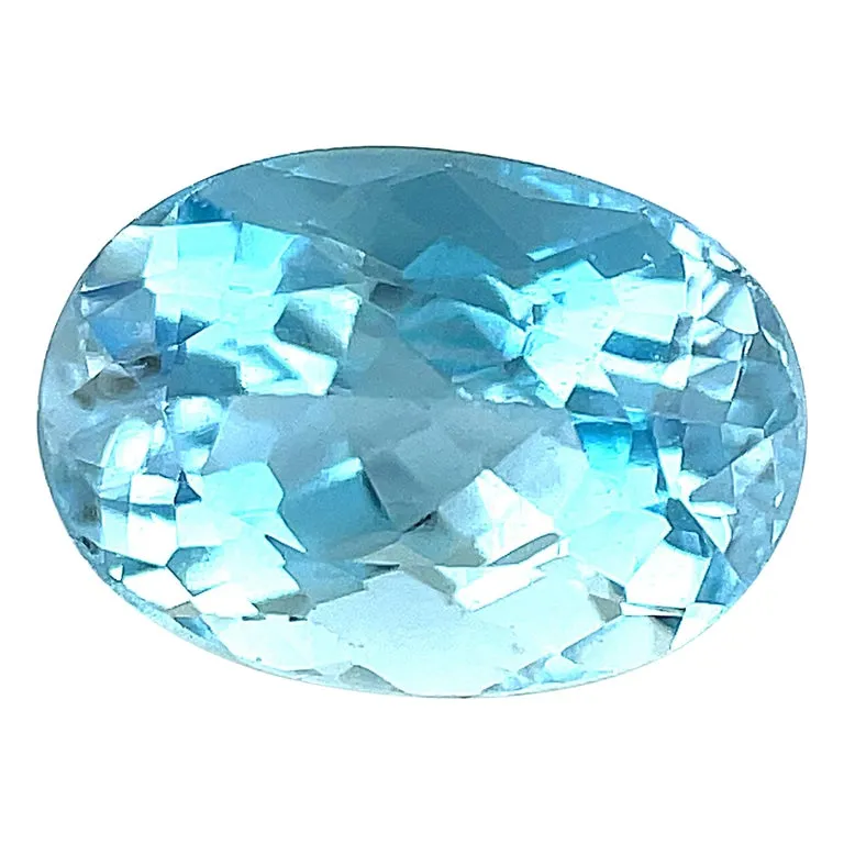 1.57 Carat Oval Unset Loose Unmounted Aquamarine Gemstone