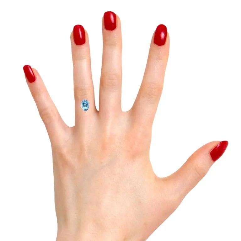 1.57 Carat Oval Unset Loose Unmounted Aquamarine Gemstone