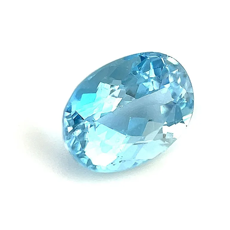 1.57 Carat Oval Unset Loose Unmounted Aquamarine Gemstone