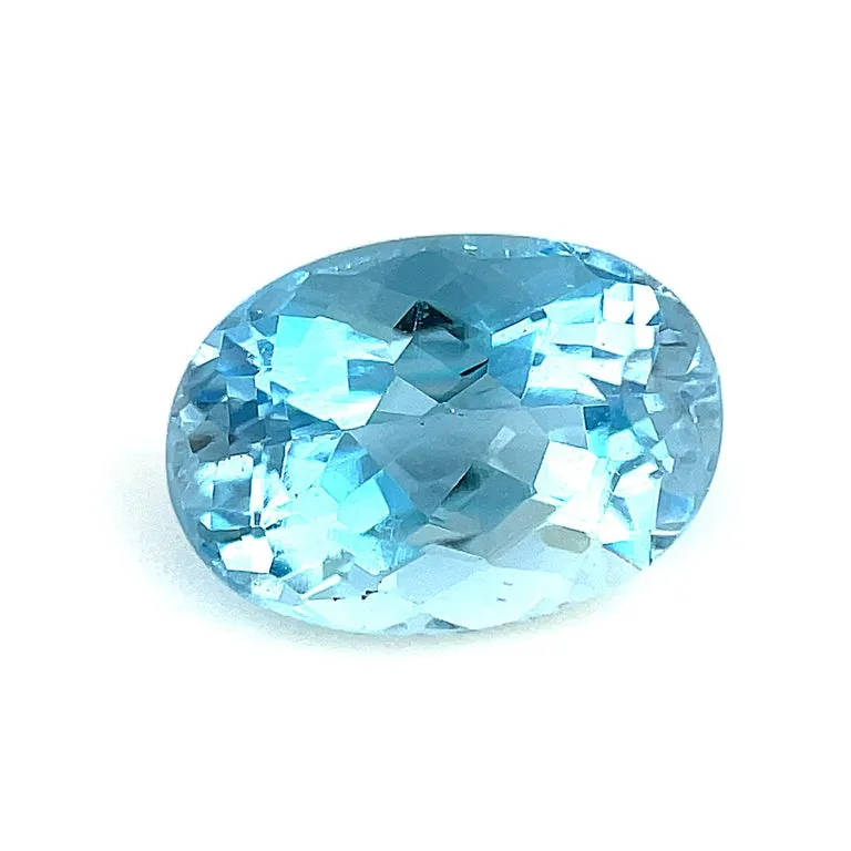 1.57 Carat Oval Unset Loose Unmounted Aquamarine Gemstone