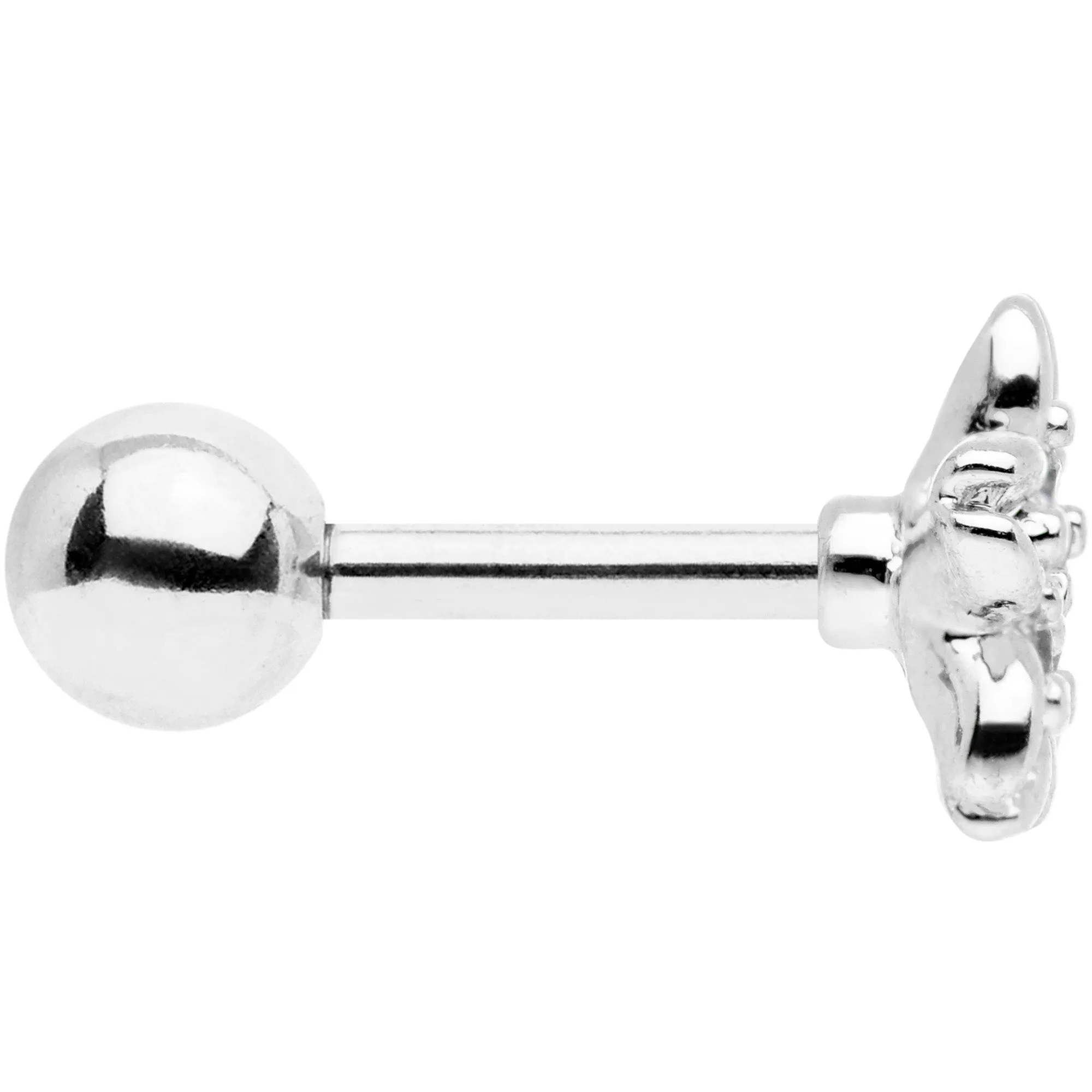 16 Gauge 1/4 CGem Center Flower Cartilage Tragus Earring