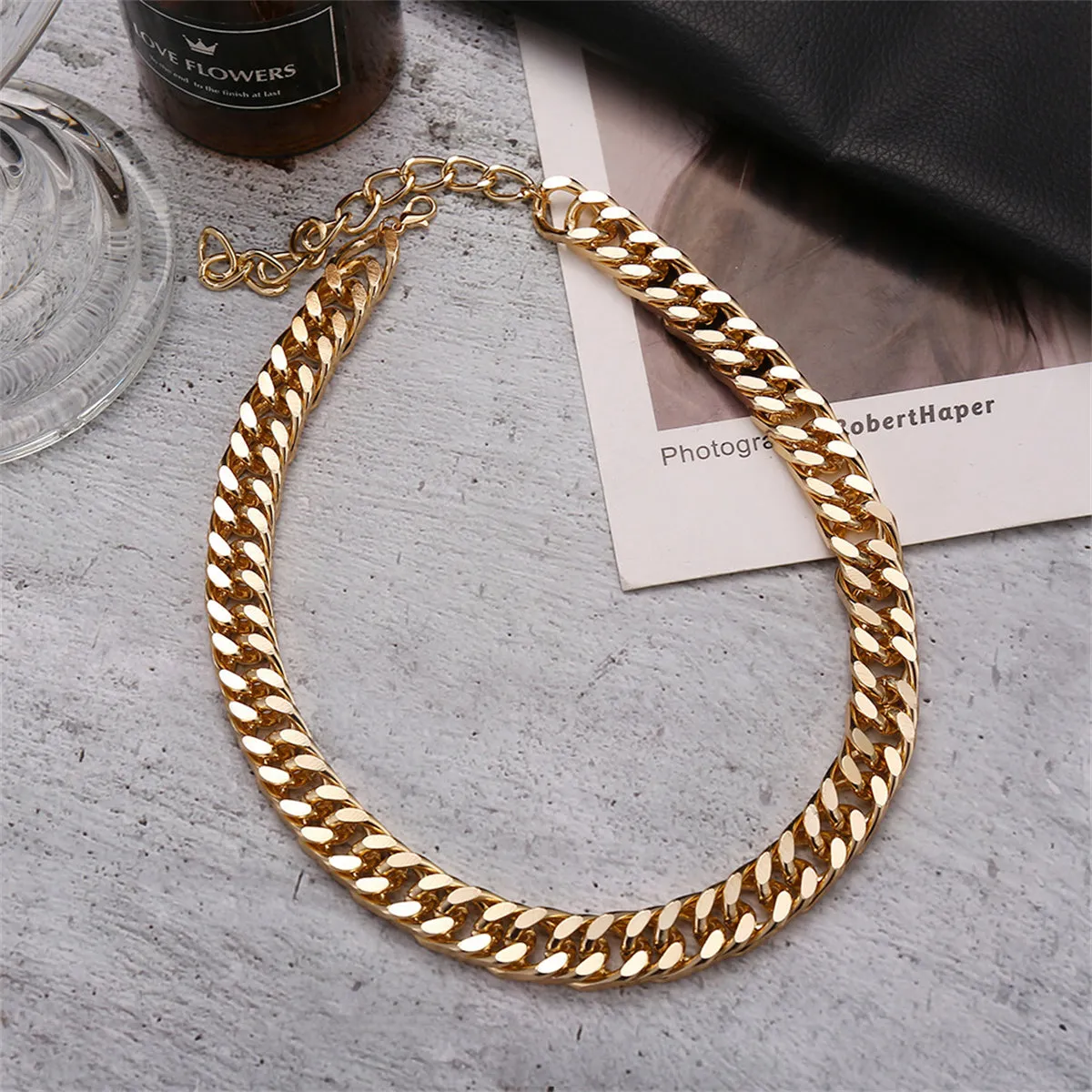 18K Gold-Plated Curb Chain Necklace