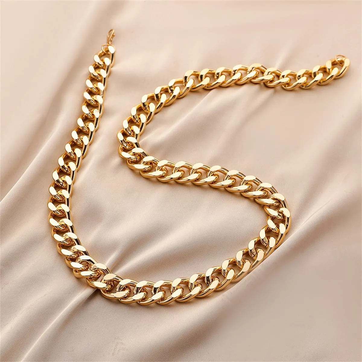 18K Gold-Plated Curb Chain Necklace
