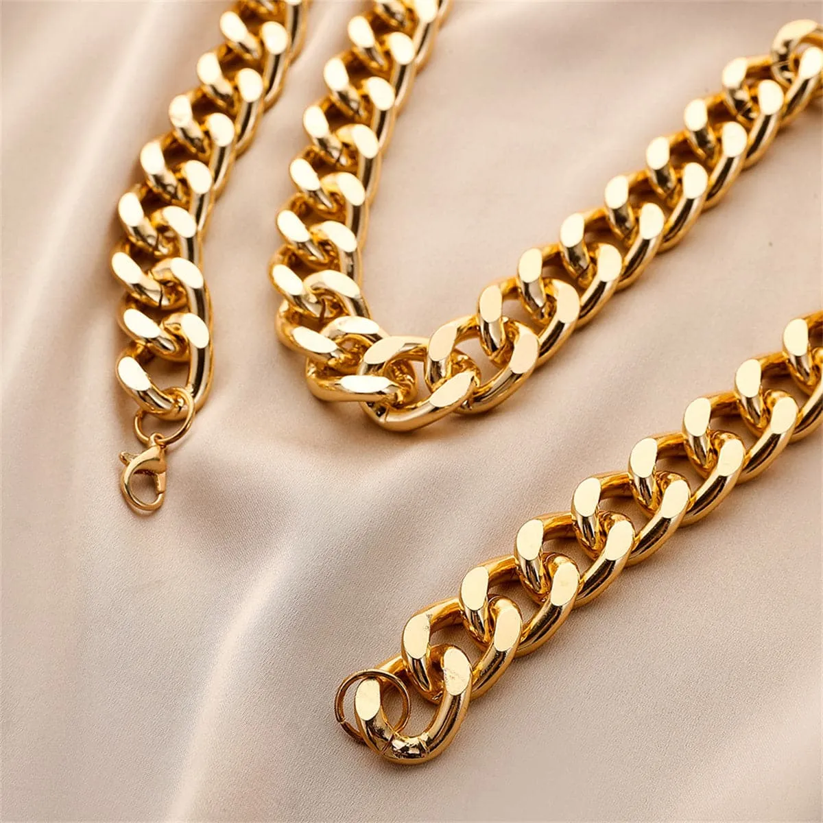 18K Gold-Plated Curb Chain Necklace
