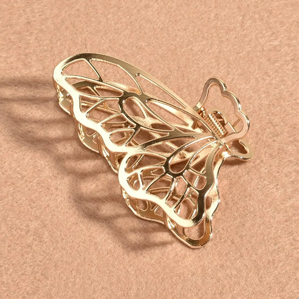 18K Gold-Plated Openwork Butterfly Wings Hair Clip