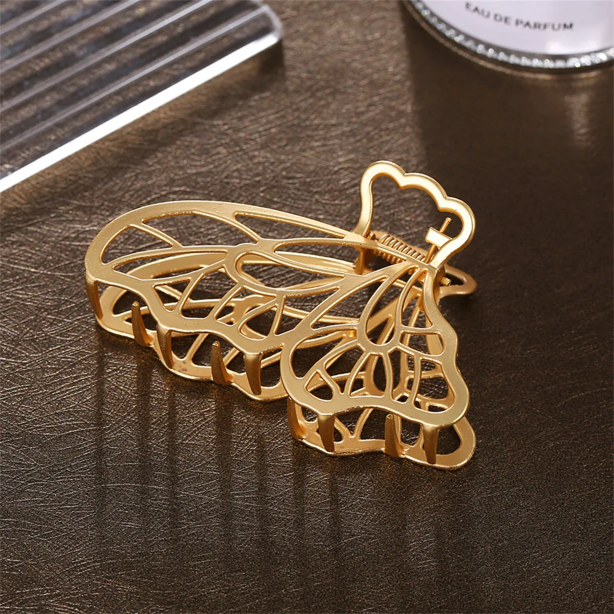 18K Gold-Plated Openwork Butterfly Wings Hair Clip