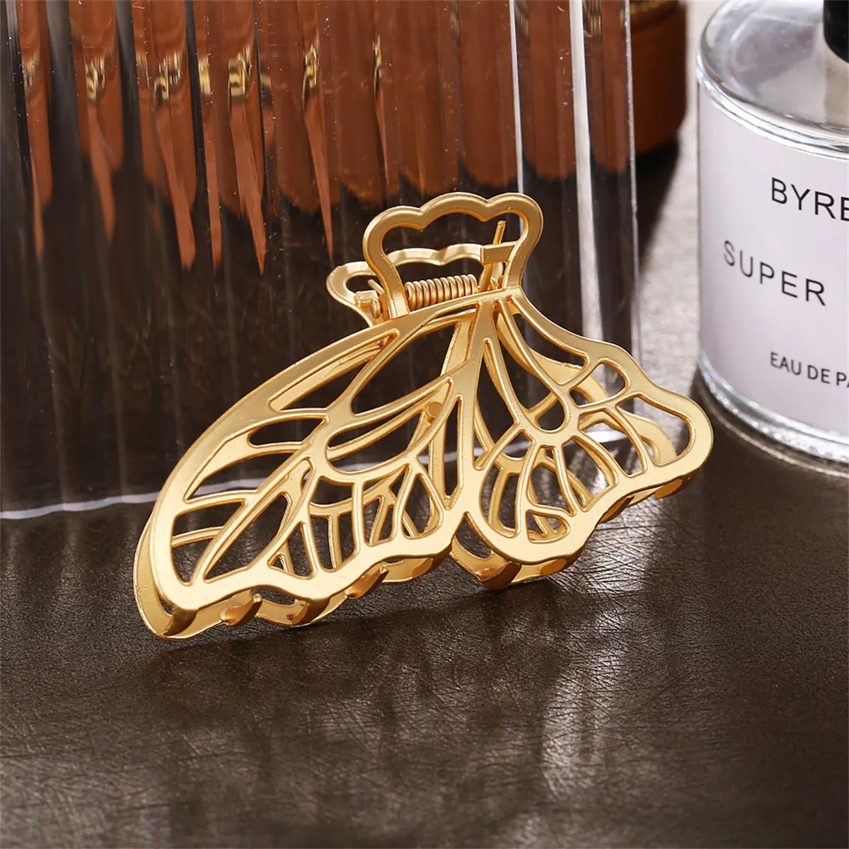 18K Gold-Plated Openwork Butterfly Wings Hair Clip