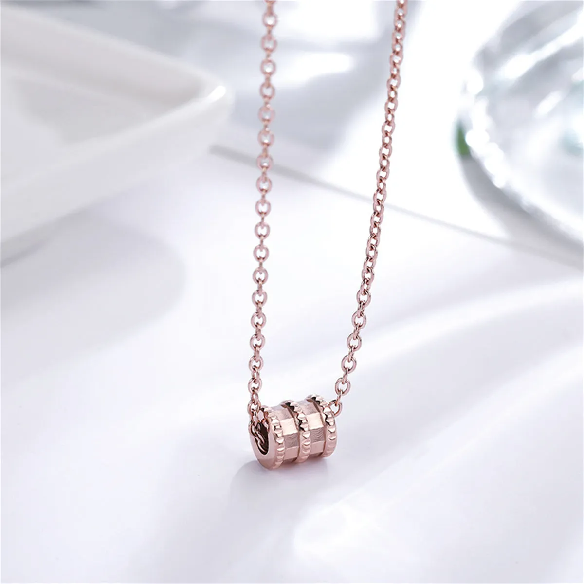 18K Rose Gold-Plated Coil Pendant Necklace