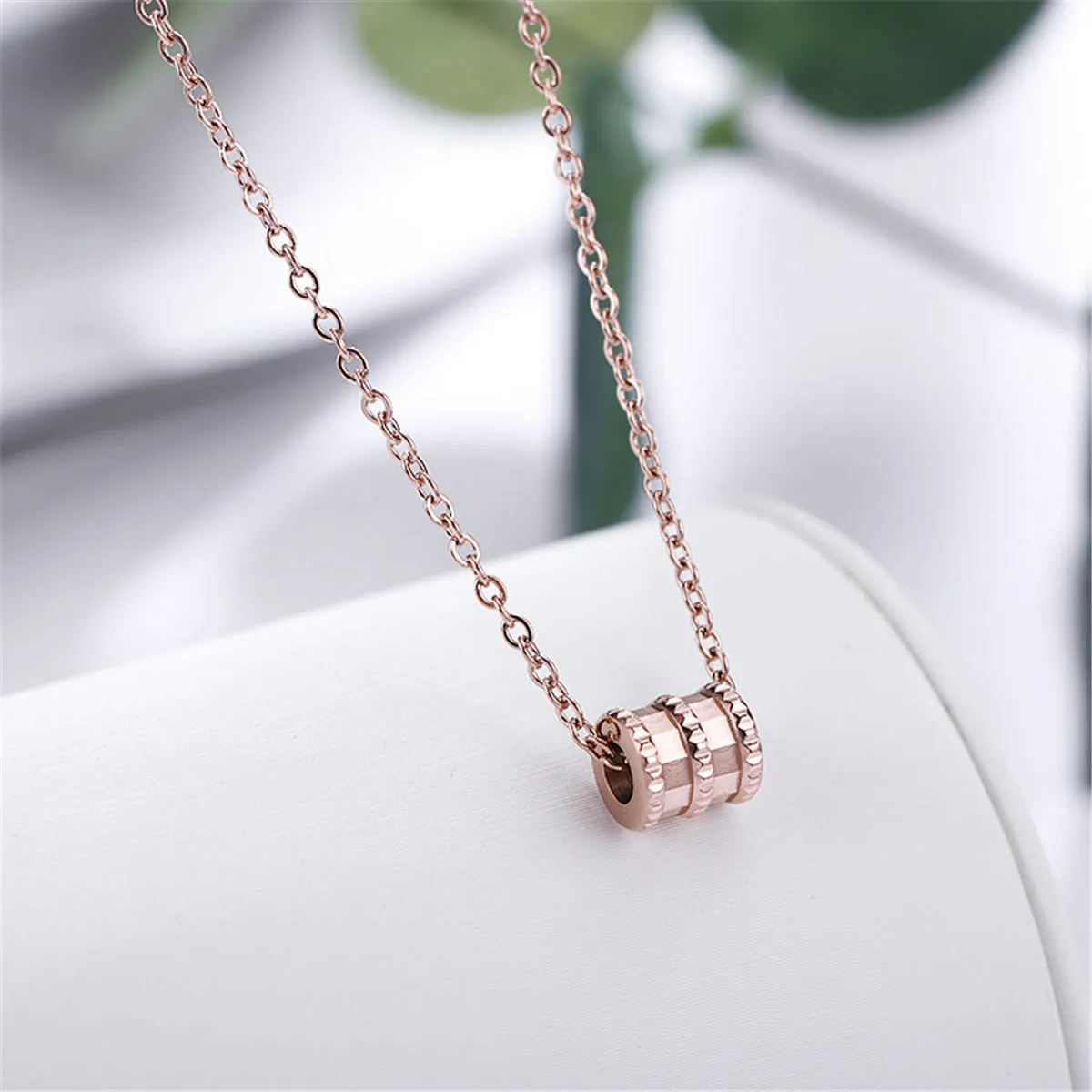 18K Rose Gold-Plated Coil Pendant Necklace