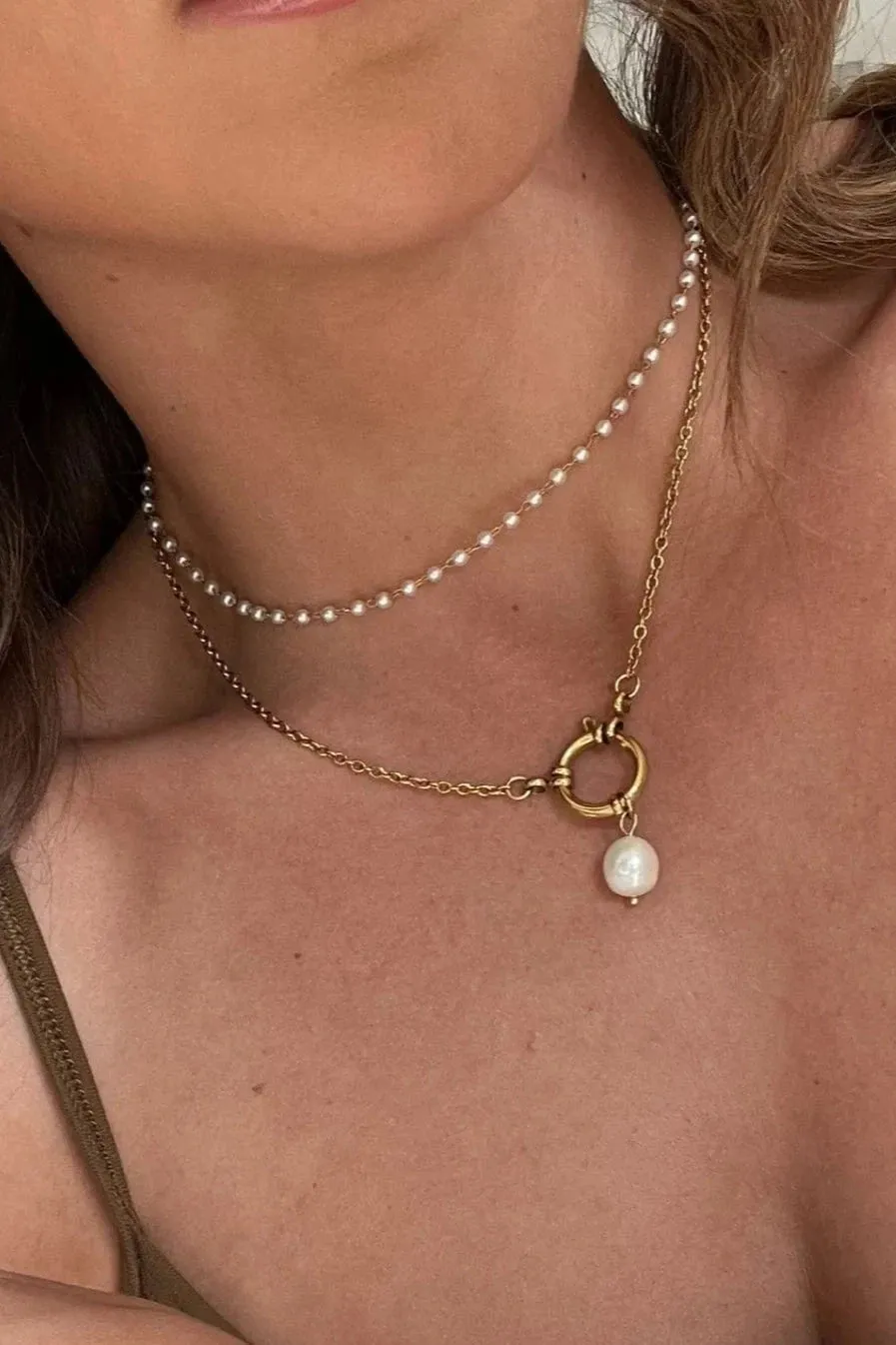 18k Sheena Dainty Pearl Choker