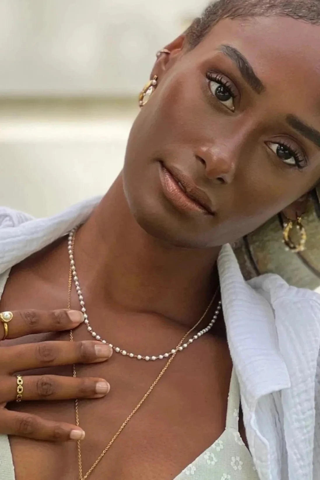 18k Sheena Dainty Pearl Choker