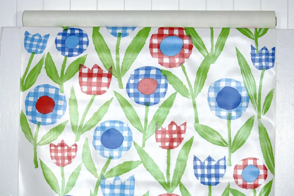 1970s Floral Vinyl Vintage Wallpaper