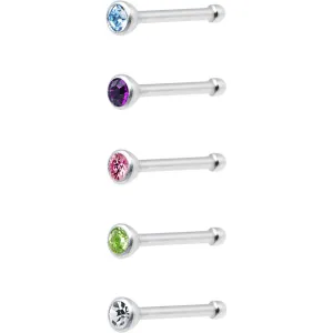 20 Gauge Stainless Steel CZ Nose Bone Pack Set
