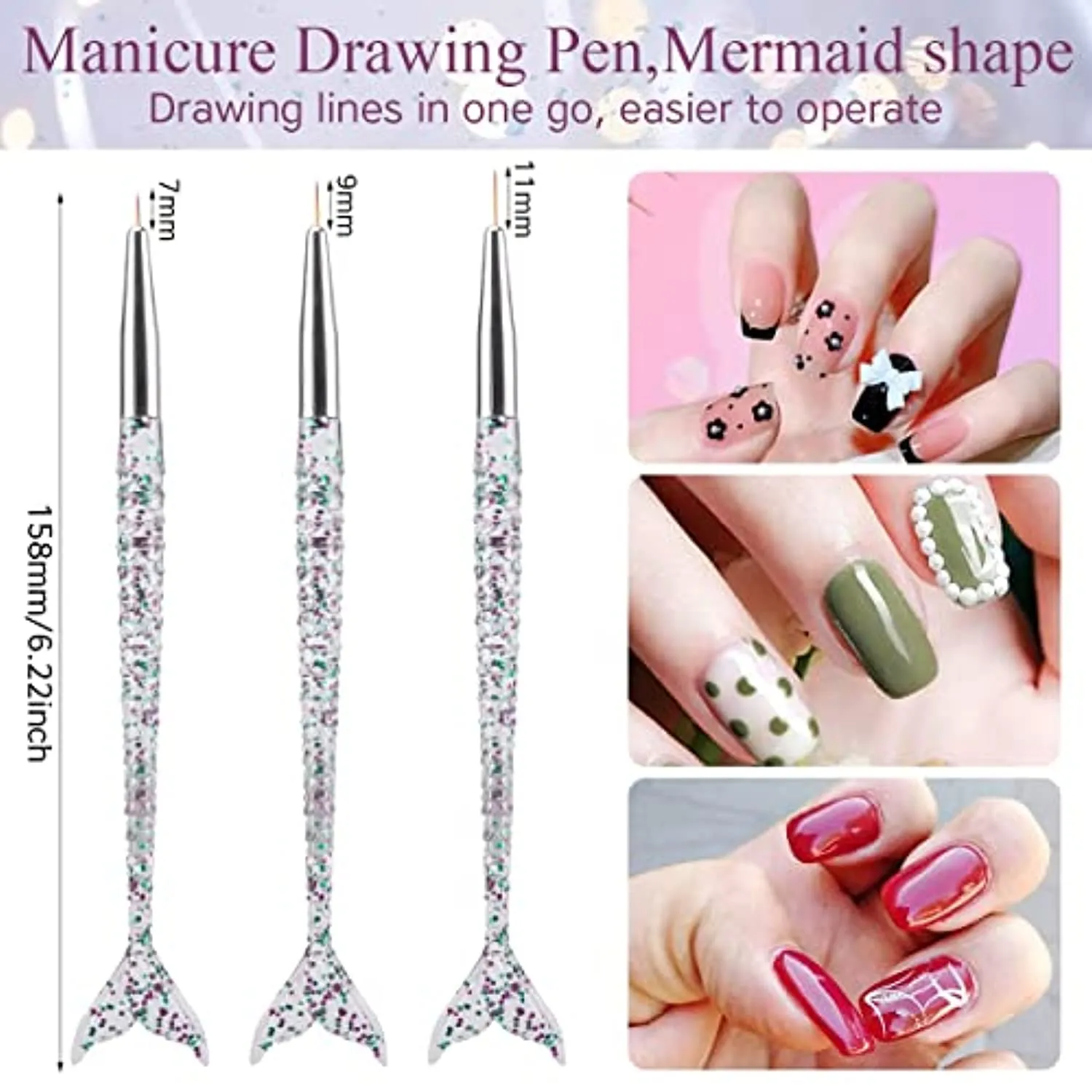 21Pcs Acrylic Nail Brush Set - UV Gel Nail Art Brushes - 3D Nail Liner Extension Brushes Flower Drawing Brush Double Ended Dotting Nail Art Polish Pen for DIY Nail Salon Nail Art Design Tool