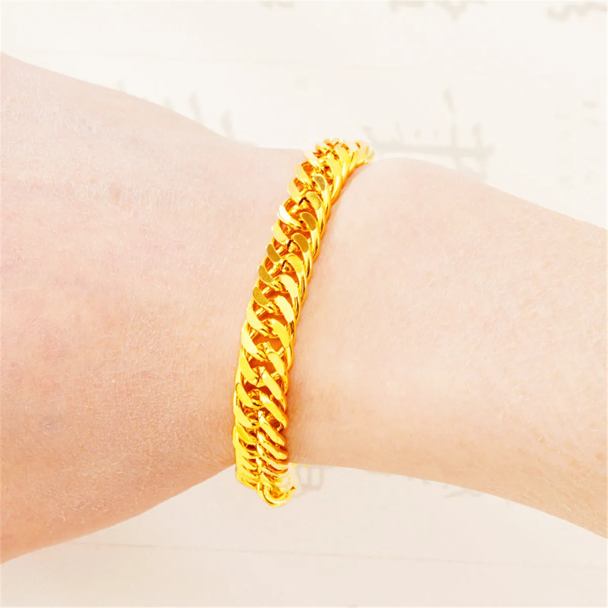 24K Gold-Plated Figaro Bracelet