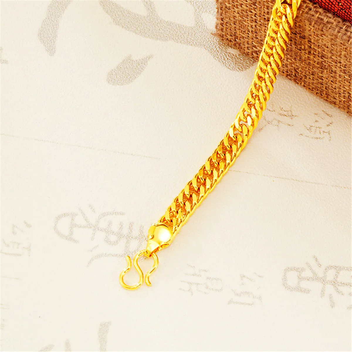 24K Gold-Plated Figaro Bracelet