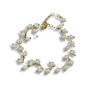 265-01-G | LATTICE PEARL BRACELET IN GOLD
