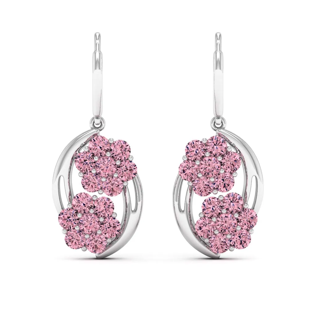 3.08 d.e.w cts Cassiopeia Moissanite Dangle Earrings