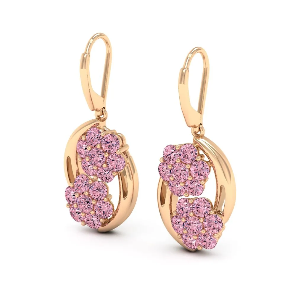 3.08 d.e.w cts Cassiopeia Moissanite Dangle Earrings