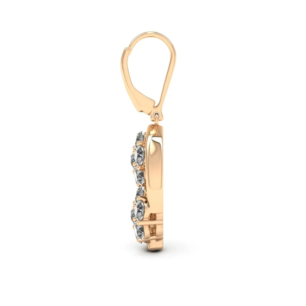3.08 d.e.w cts Cassiopeia Moissanite Dangle Earrings