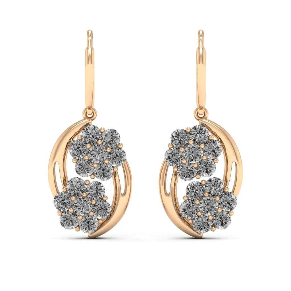 3.08 d.e.w cts Cassiopeia Moissanite Dangle Earrings