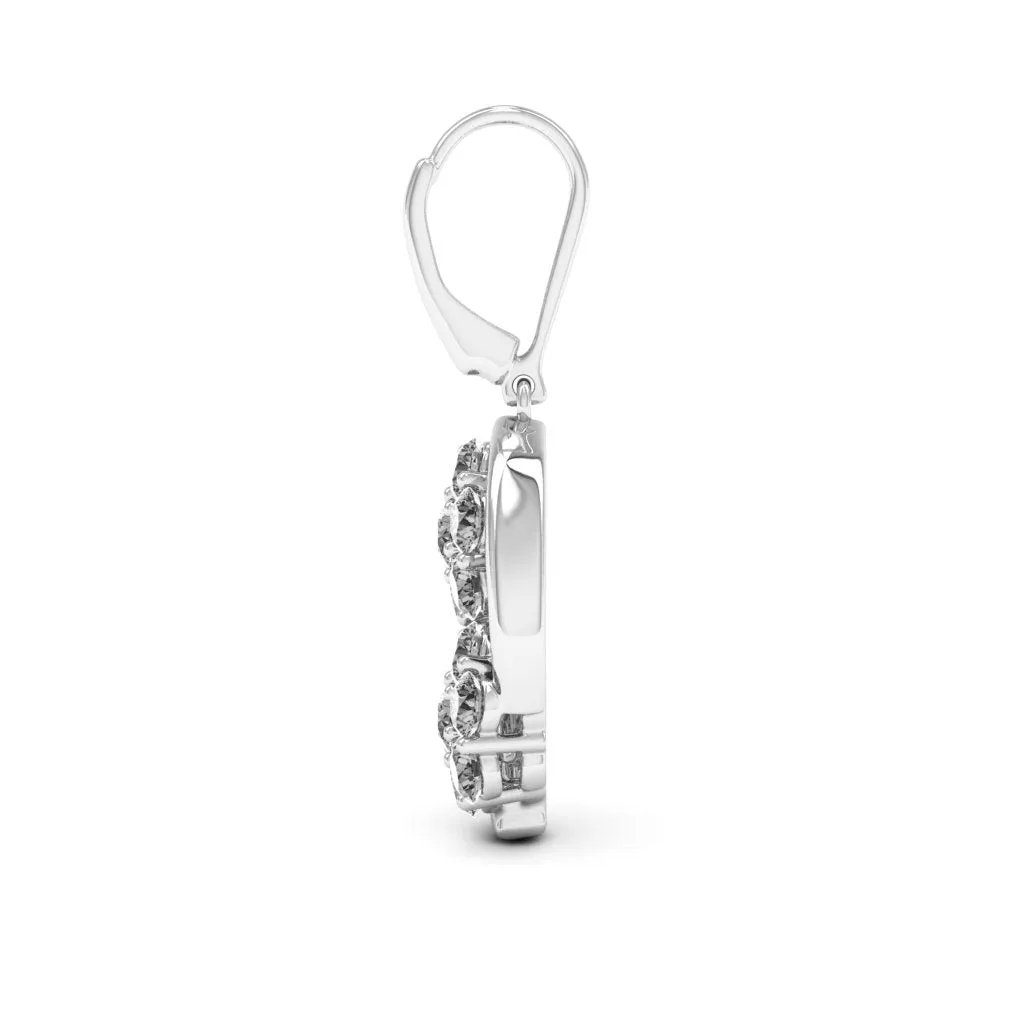 3.08 d.e.w cts Cassiopeia Moissanite Dangle Earrings