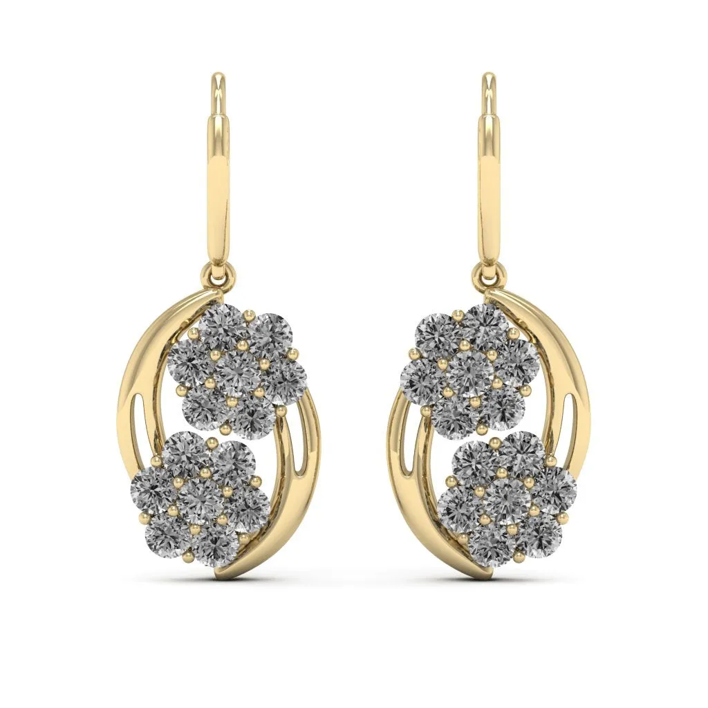 3.08 d.e.w cts Cassiopeia Moissanite Dangle Earrings